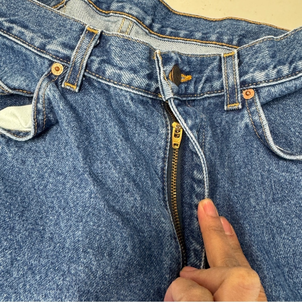 Vintage Levi's 90s Orange Tab Classic Blue Denim Jeans Straight Leg Size 34x32 - Picture 14 of 15